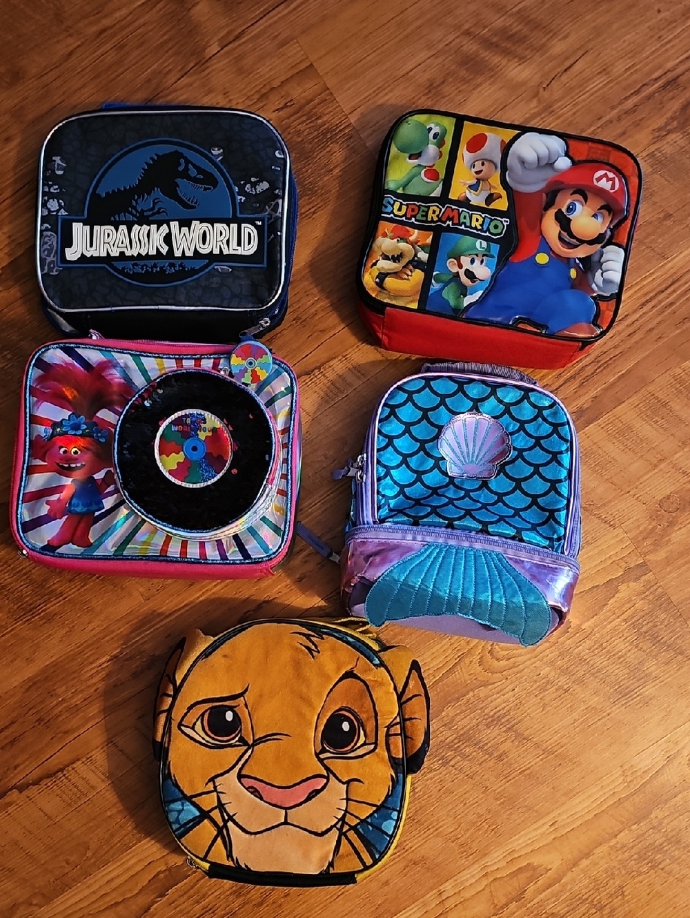Disney Simba Plush Face Lunch Bag - Yellow And Lot Of 4 More!